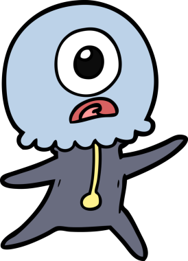 Çizgi film Tepegöz uzaylı uzay adamı bir insan tarafından çizildi.