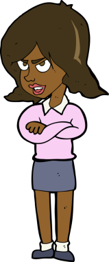 Bir insan tarafından çizilmiş kızgın bir kadın.