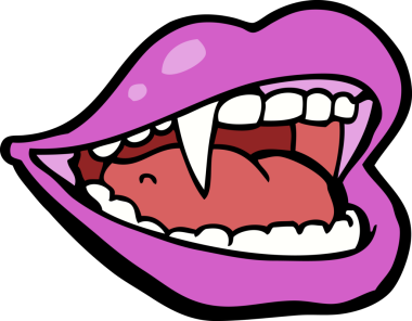 Bir insan tarafından çizilmiş vampir ağzı.