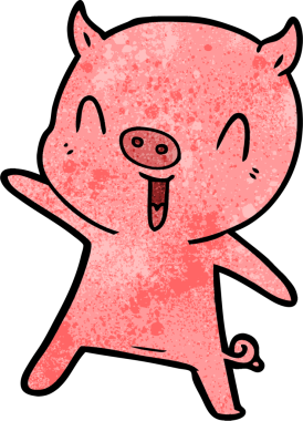 Bir insan tarafından çizilmiş domuz dansı.