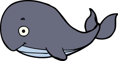 Bir insan tarafından çizilmiş çizgi film balinası