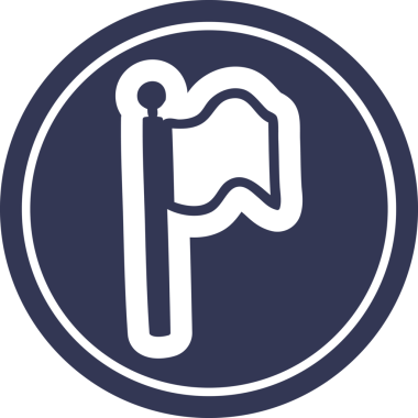 Bir insan tarafından çizilmiş bayrak dairesel simgesi