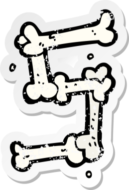 Bir insan tarafından çizilen cadılar bayramı kemik numarasının gerilimli yapıştırması.