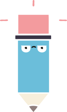 Bir insan tarafından çizilmiş düz renkli bir kalem karikatürü