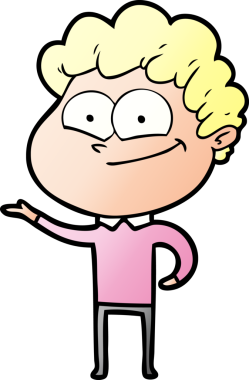 Bir insan tarafından çizilmiş mutlu bir adam.