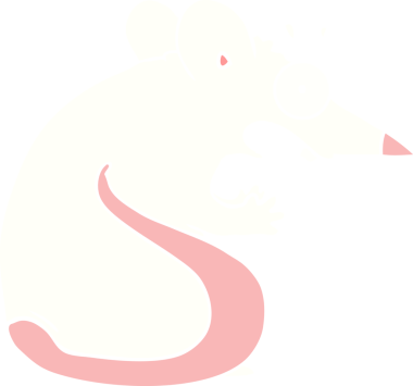 Bir insan tarafından çizilmiş düz renkli çizgi film korkmuş fare