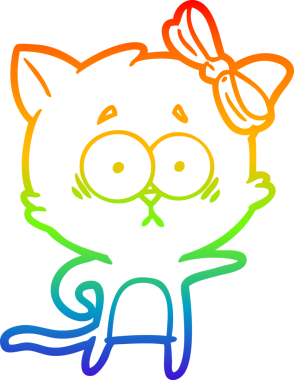 gökkuşağı gradyanı çizimi bir insan tarafından çizilmiş çizgi film kedisi