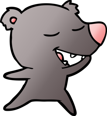 Bir insan tarafından çizilmiş çizgi film ayısı.