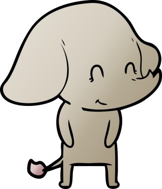 Bir insan tarafından çizilmiş şirin bir fil.