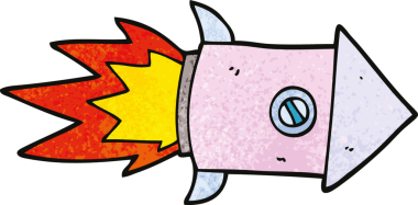 bir insan tarafından çizilmiş karalama uzay roketi