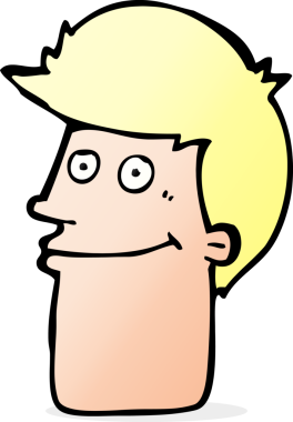 Bir insan tarafından çizilmiş gülümseyen adam.