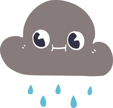 Bir insan tarafından çizilmiş karalama yağmur bulutu