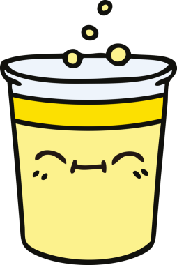 Bir insan tarafından çizilmiş garip bir limonata fincanı.