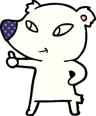 Bir insan tarafından çizilmiş kutup ayısı karikatürü