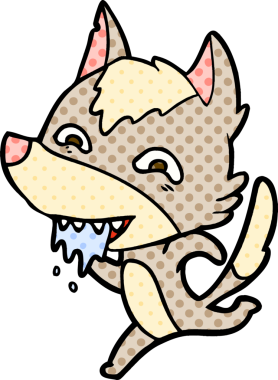 Çizgi film aç kurt bir insan tarafından çizilmiş.