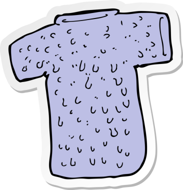 Bir insan tarafından çizilmiş yün bir karikatür etiketi.