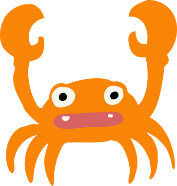 Bir insan tarafından çizilmiş yengeç.