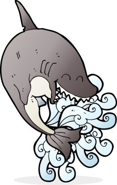 Bir insan tarafından çizilmiş bir köpek balığı.