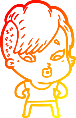 Bir çizgi film karakteri, bir insan tarafından çizilmiş bir kızı şaşırttı.