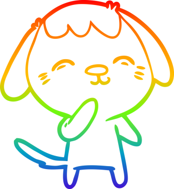 gökkuşağı gradyan çizimi Mutlu bir çizgi köpek çizimi Bir insan tarafından çizilmiş