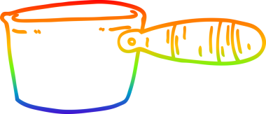 gökkuşağı gradyan çizgi çizimi bir insan tarafından çizilmiş bir yemek tavası