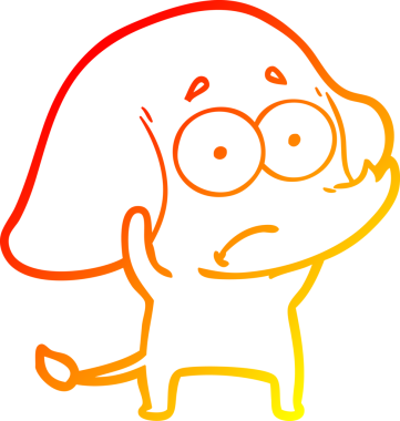 Bir insan tarafından çizilmiş, belirsiz bir filin sıcak çizgi çizimi.