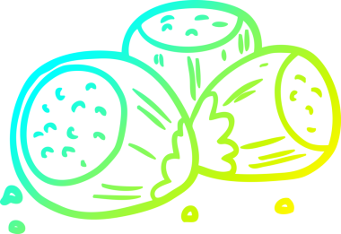 Bir insan tarafından çizilen fındık ağacının soğuk gradyan çizgisi.