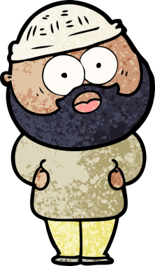 Çizgi film bir insan tarafından çizilmiş sakallı adamı şaşırttı