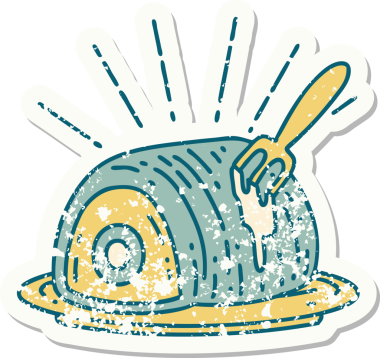 Bir insan tarafından çizilmiş dövmeli biftek etiketi.