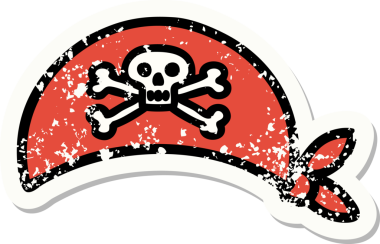 Bir insan tarafından çizilmiş geleneksel korsan başörtüsü dövmesi.