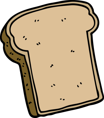 bir insan tarafından çizilmiş bir ekmek dilimi.