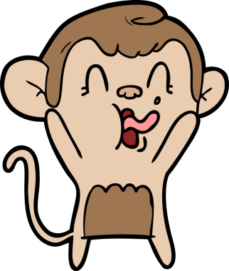 Bir insan tarafından çizilmiş çılgın çizgi film maymunu