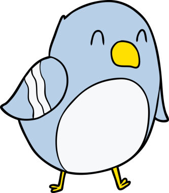 Bir insan tarafından çizilmiş çizgi film kuşu.