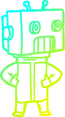 Bir insan tarafından çizilmiş soğuk gradyan robot çizimi