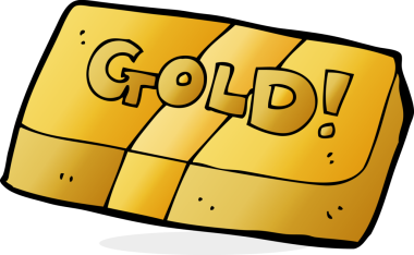 Bir insan tarafından çizilmiş altın çizgi film çubuğu.