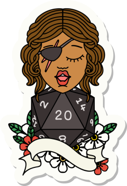 Bir insan tarafından çizilmiş doğal 20 zarlı düzenbaz insan etiketi.