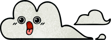 Bir insan tarafından çizilmiş eski grunge desenli bulutlar.