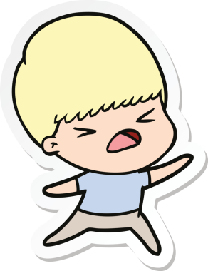 Bir insan tarafından çizilmiş bir karikatür çıkartması.