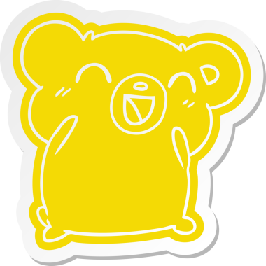 Çizgi film çıkartması kawaii Bir insan tarafından çizilmiş sevimli oyuncak ayı