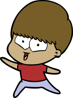 Bir insan tarafından çizilmiş mutlu çocuk çizgi filmi.