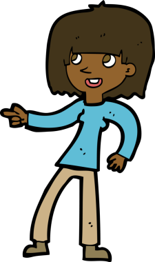 Çizgi film kızı bir insan tarafından çizilmiş