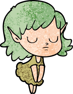 Bir insan tarafından çizilmiş bir elf kızı.