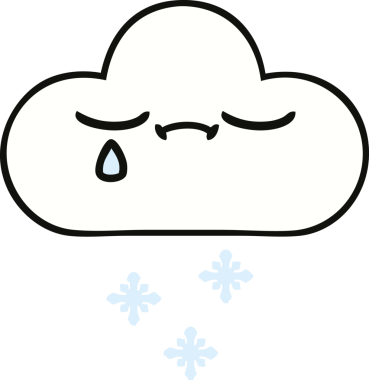 Bir insan tarafından çizilmiş güzel bir kar bulutu karikatürü