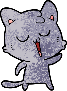 Bir insan tarafından çizilmiş çizgi film kedisi.