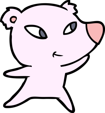 Bir insan tarafından çizilmiş sevimli çizgi film ayısı.