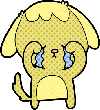 Bir insan tarafından çizilmiş ağlayan bir köpek.