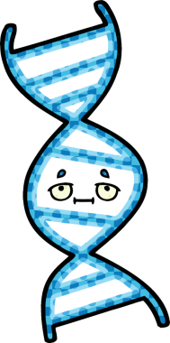 Bir insan tarafından çizilmiş bir DNA ipliğinin çizgi romanı.