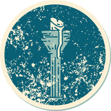 Bir insan tarafından çizilmiş bir şamdanın sembolik dövmeli görüntüsü.