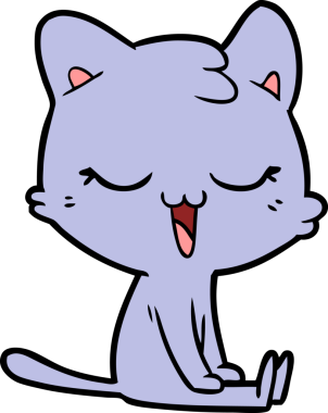 Bir insan tarafından çizilmiş çizgi film kedisi.