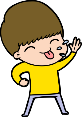 Bir insan tarafından çizilmiş mutlu çizgi film çocuğu.